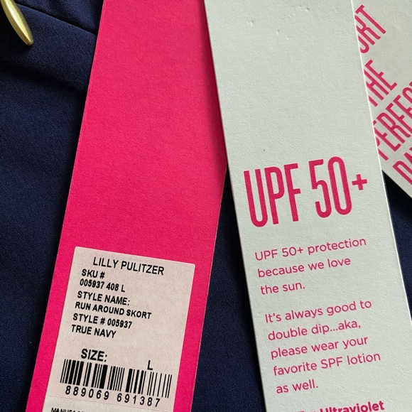 Lilly Pulitzer Run Around Skort True Navy Blue Sz L Luxletic Golf Tennis - Picture 9 of 9